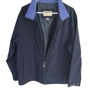 RFT Rainforest Jacket Mens L Quality Blue Zip Front/Pockets Double Snap Cuffs